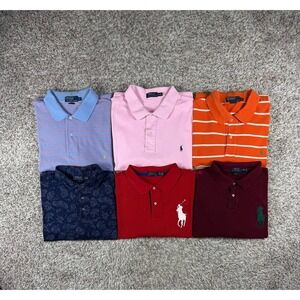 Lot of 6 Polo Ralph Lauren Big Pony #3 Striped Polo Shirt Men's Size 2XL